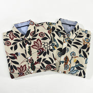 Mens Japanese-style Printed Casual Short-Sleeve Shirt