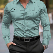 Mens Casual Breathable Shirt With An Irregular Pattern