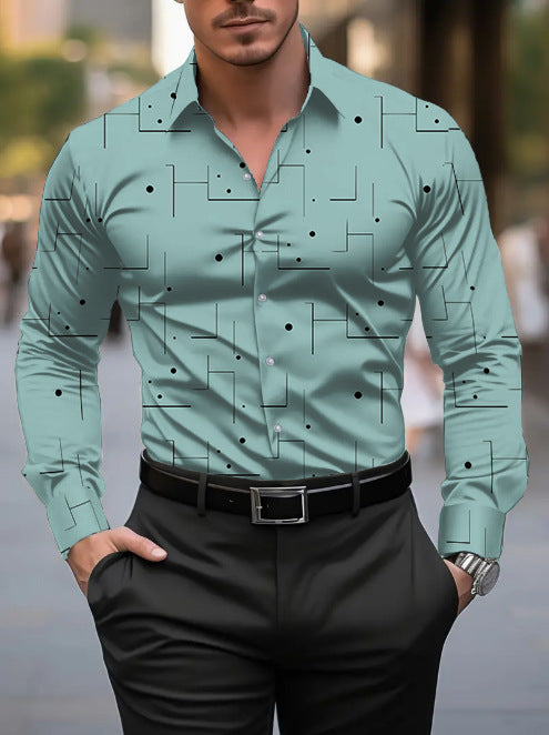 Mens Casual Breathable Shirt With An Irregular Pattern