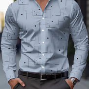 Mens Casual Breathable Shirt With An Irregular Pattern