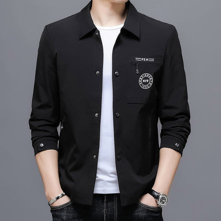 Mens Casual Lapel Top Wrinkle-free Mens Jacket