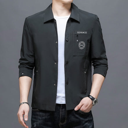 Mens Casual Lapel Top Wrinkle-free Mens Jacket
