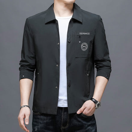 Mens Casual Lapel Top Wrinkle-free Mens Jacket