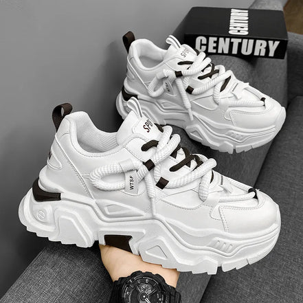 White Platform Sneakers Fashion Versatile Board