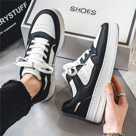 Men's Shoes Classic Black White Sneakers