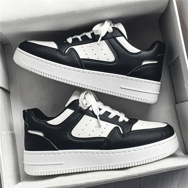 Men's Shoes Classic Black White Sneakers