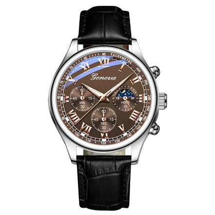 Simple Fashion Men's Pu Leather Strap Quartz Wristwatch