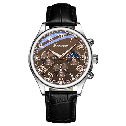 Simple Fashion Men's Pu Leather Strap Quartz Wristwatch