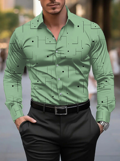 Mens Casual Breathable Shirt With An Irregular Pattern
