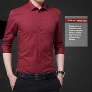 Mens Long-sleeve White Shirt In Korean Style